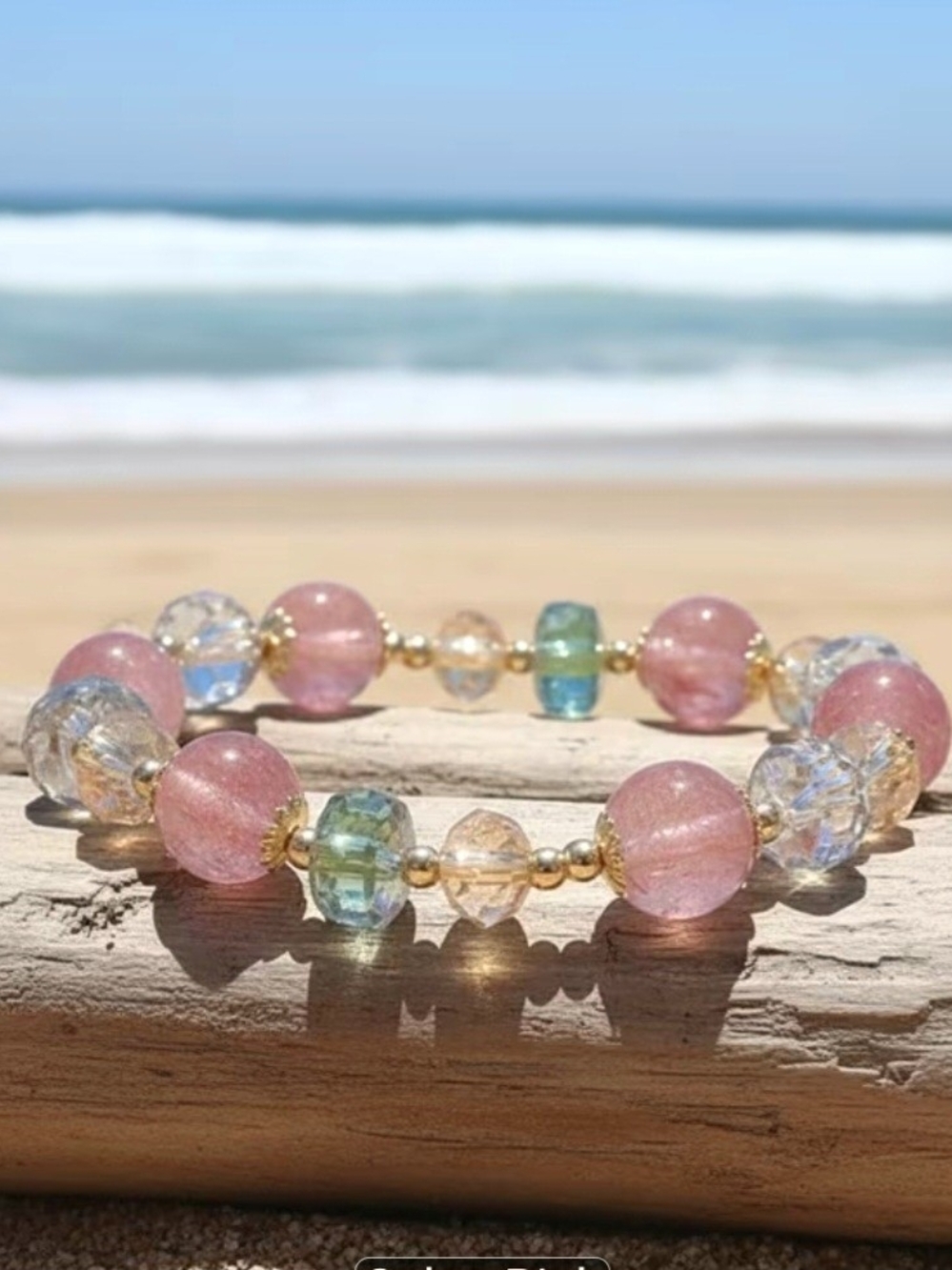 🌟Multi‑Color Crystal Beaded Stretch Bracelet — Pink & Pastel Gemtones🌟